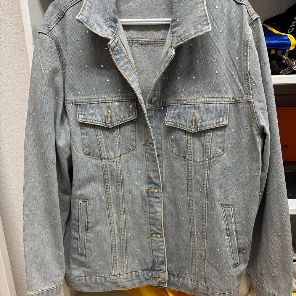 Diamond Denim Jacket Oversized